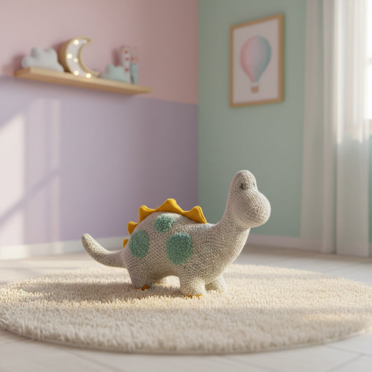 Dinosaurus pletený šedý